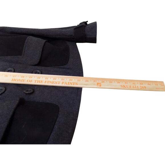 Guess Pea Coat Women Large Gray Black Wool Blend Preppy Winter School Holiday - Picture 6 of 10